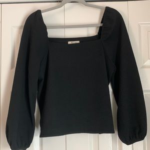 Madewell Square Neck Black Top— Size M